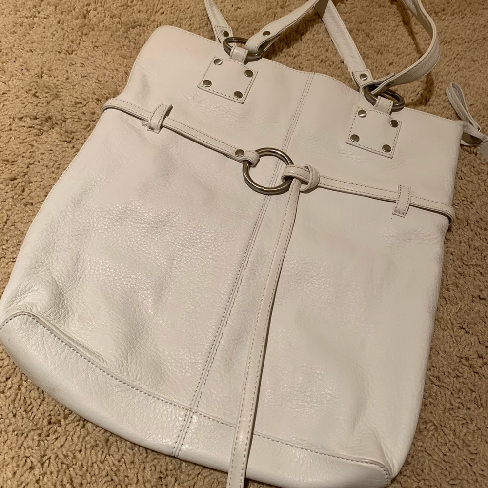 Hobo white leather tote bag
